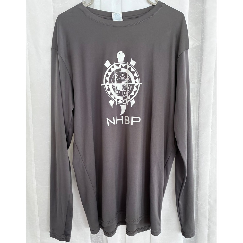 Port & Company NHBP Turtle Graphic Performance Long Sleeve Shirt Gray Mens XL
